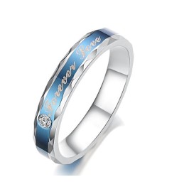 Anillo De Titanio Azul Duradero Para Amantes