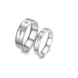 Anillo De Titanio Con Cruz De Calidad Estable Para Amantes