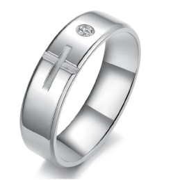 Anillo De Titanio Con Cruz De Calidad Estable Para Amantes