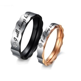 Anillo De Titanio Con Diamantes De Imitación Para Amantes.