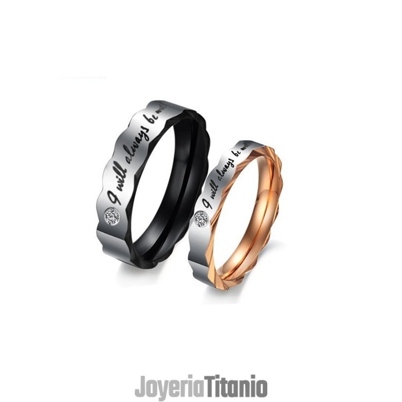 Anillo De Titanio Con Diamantes De Imitación Para Amantes. Anillo De Titanio Con Diamantes De Imitación Para Amantes.