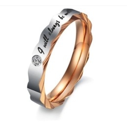 Anillo De Titanio Con Diamantes De Imitación Para Amantes.