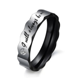 Anillo De Titanio Con Diamantes De Imitación Para Amantes.
