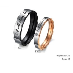 Anillo De Titanio Con Diamantes De Imitación Para Amantes.
