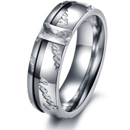Anillo De Titanio De Excelente Calidad Para Amantes Con Diamantes De Imitación.