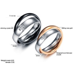 Anillo De Titanio Con Cruz De Calidad Estable Para Amantes Con Diamante