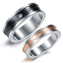 Anillo De Titanio Con Diseño Decorativo De Calidad Para Amantes.