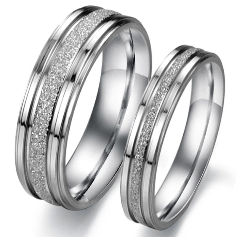 Anillo De Titanio Con Arena Perlada Y Amplia Variedad Para Amantes Anillo De Titanio Con Arena Perlada Y Amplia Variedad Para Amantes