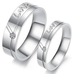 Anillo De Titanio En Capas De Renombre Mundial Para Amantes Con Diamantes De Imitación