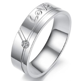 Anillo De Titanio En Capas De Renombre Mundial Para Amantes Con Diamantes De Imitación