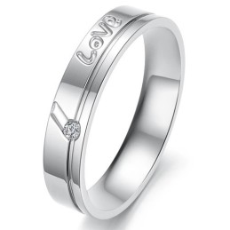 Anillo De Titanio En Capas De Renombre Mundial Para Amantes Con Diamantes De Imitación