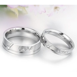 Anillo De Titanio En Capas De Renombre Mundial Para Amantes Con Diamantes De Imitación
