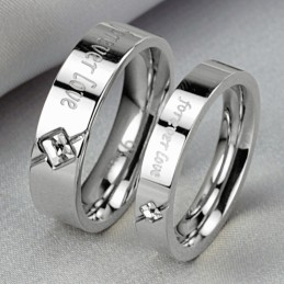 Anillo De Titanio Con Diamantes De Imitación Para Amantes.