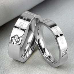 Anillo De Titanio Con Diamantes De Imitación Para Amantes.