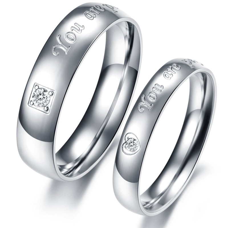 Anillo De Titanio Con Diamantes De Imitación Para Amantes, Calidad Y Cantidad Garantizadas.