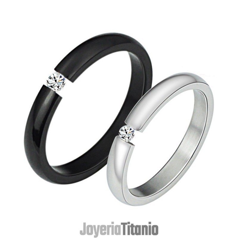 Anillo De Titanio Blanco Y Negro De Alta Calidad Para Amantes Con Diamantes De Imitación. Anillo De Titanio Blanco Y Negro De Alta Calidad Para Amantes Con Diamantes De Imitación.
