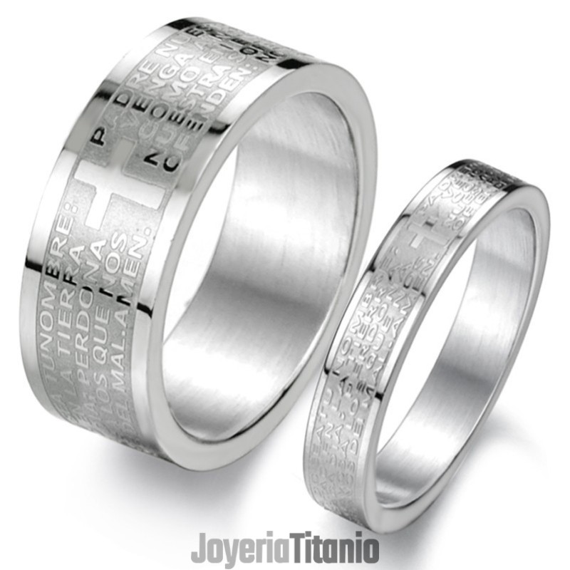 Anillo De Titanio Con La Biblia En Inglés De Excelente Calidad Para Amantes.