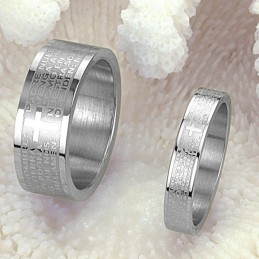 Anillo De Titanio Con La Biblia En Inglés De Excelente Calidad Para Amantes.