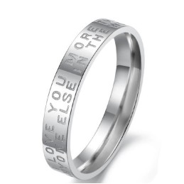 Anillo De Titanio Blanco De Excelente Calidad Para Enamorados.