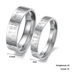 Anillo De Titanio Blanco De Excelente Calidad Para Enamorados.