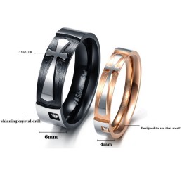 Anillo De Titanio Con Cruz De Calidad Estable Para Amantes