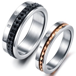 Anillo De Titanio De Amor Infinito De Excelente Calidad Para Amantes Con Diamantes De Imitación.