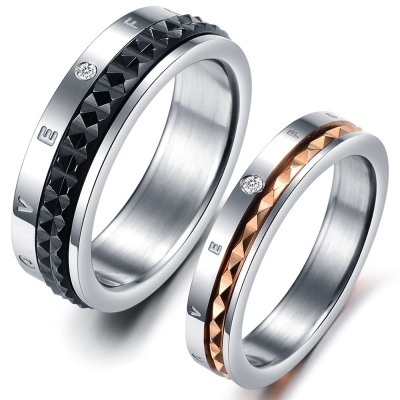Anillo De Titanio De Amor Infinito De Excelente Calidad Para Amantes Con Diamantes De Imitación. Anillo De Titanio De Amor Infinito De Excelente Calidad Para Amantes Con Diamantes De Imitación.