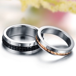 Anillo De Titanio De Amor Infinito De Excelente Calidad Para Amantes Con Diamantes De Imitación.