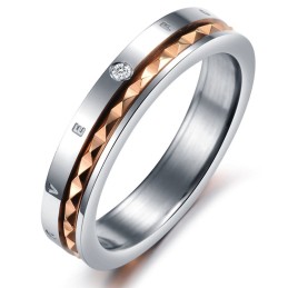 Anillo De Titanio De Amor Infinito De Excelente Calidad Para Amantes Con Diamantes De Imitación.