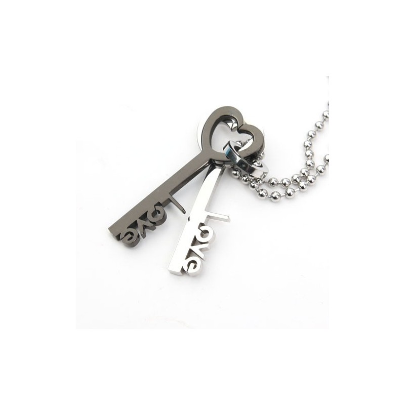 Collar Con Colgante De Titanio Love Key Sweetheart Lovers Collar Con Colgante De Titanio Love Key Sweetheart Lovers