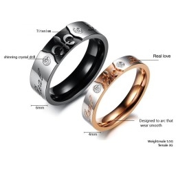 Anillo De Titanio Con Diseño Decorativo De Calidad Confiable Para Amantes