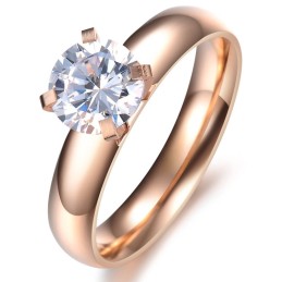 Anillo De Titanio Femenino Con Diamantes De Imitación De Gran Variedad