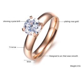 Anillo De Titanio Femenino Con Diamantes De Imitación De Gran Variedad
