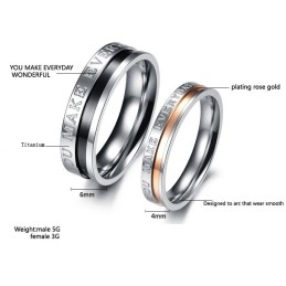 Anillo De Titanio Completo Con Especificaciones Para Amantes
