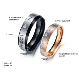 El Anillo De Titanio De Calidad Reina Para Los Enamorados