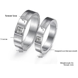 Anillo De Titanio Para Amantes Con Diamantes, Calidad Y Cantidad Garantizadas