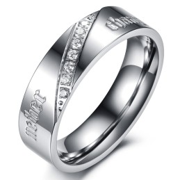 Anillo De Titanio Y Plata Para Amantes, Con Especificaciones Completas.