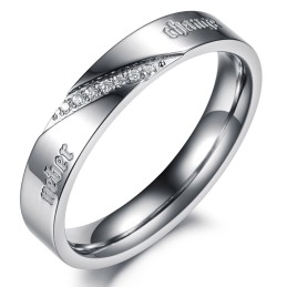 Anillo De Titanio Y Plata Para Amantes, Con Especificaciones Completas.