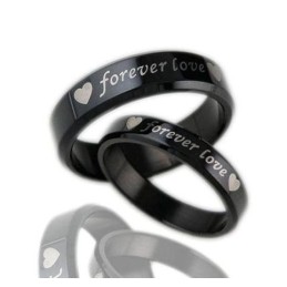 Anillo De Titanio Negro De Calidad Estable Para Amantes