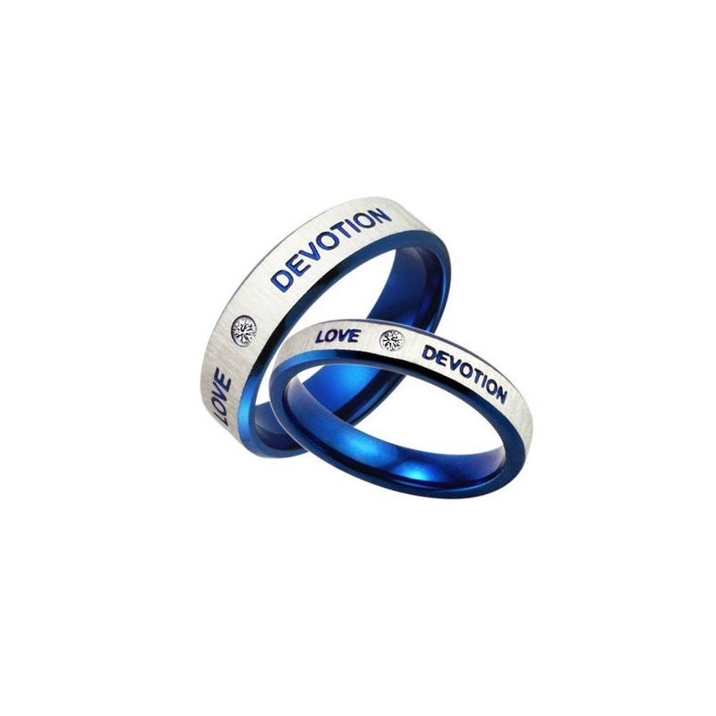 Anillo De Titanio Azul De Calidad Estable Para Amantes