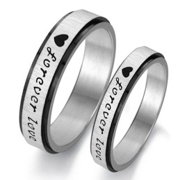 Anillo De Titanio "El Rey De La Cantidad: Amor Infinito" Para Enamorados