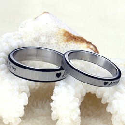 Anillo De Titanio "El Rey De La Cantidad: Amor Infinito" Para Enamorados