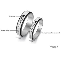 Anillo De Titanio "El Rey De La Cantidad: Amor Infinito" Para Enamorados