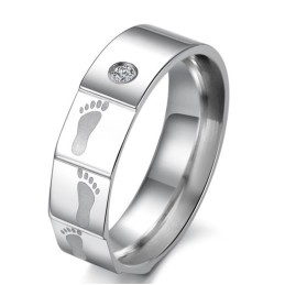 Anillo De Titanio En Capas De Alta Calidad Para Amantes Con Diamantes De Imitación.