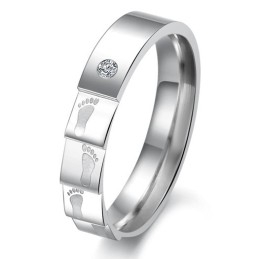 Anillo De Titanio En Capas De Alta Calidad Para Amantes Con Diamantes De Imitación.