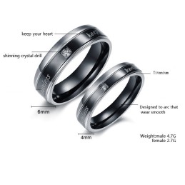 Anillo De Titanio Elegante Y De Calidad Estable Para Amantes.