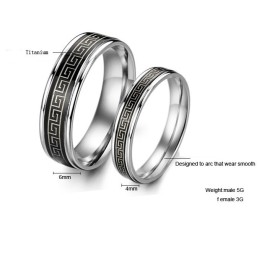 Anillo De Titanio Negro Fácil De Usar Para Amantes
