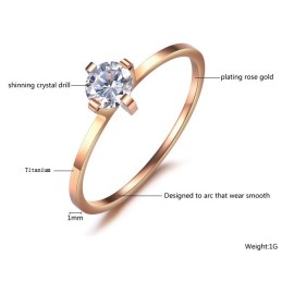 Anillo De Titanio De Calidad Confiable Para Amantes Con Diamantes De Imitación.