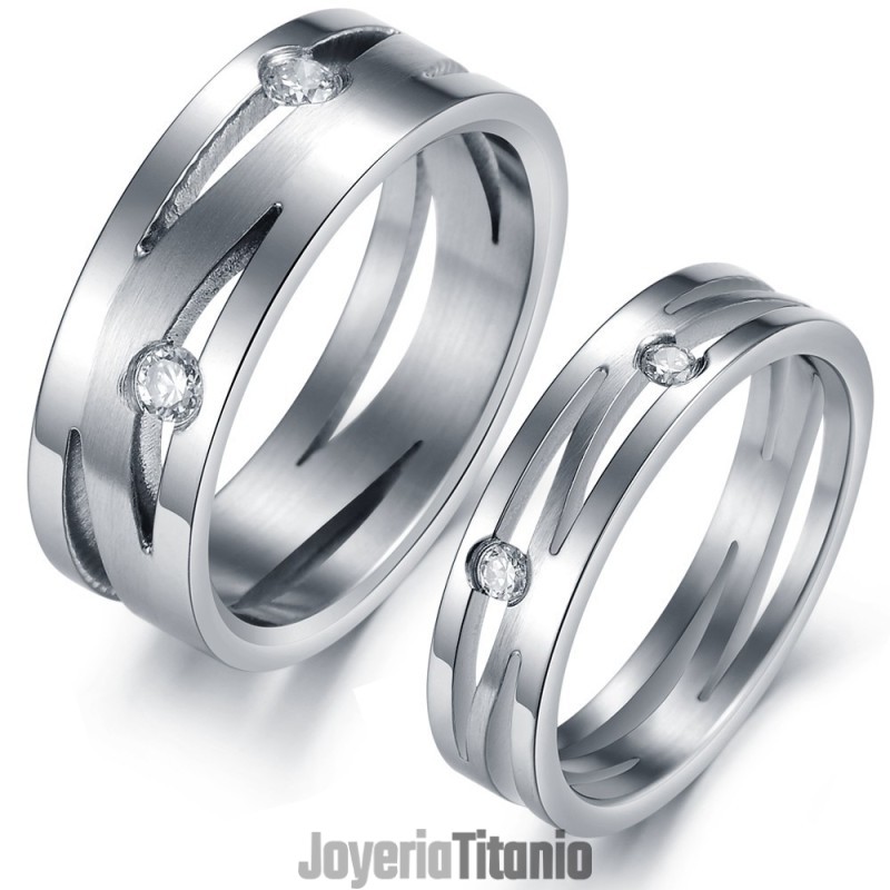 Anillo De Titanio Con Laberinto De Calidad Estable Para Amantes Con Diamantes De Imitación