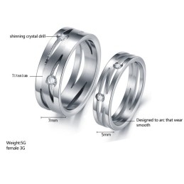 Anillo De Titanio Con Laberinto De Calidad Estable Para Amantes Con Diamantes De Imitación